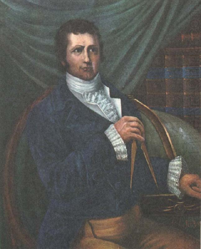 This Portrait of Mackenzie with a am matching in hand emphasize his importance as kartlaggare and upptackare, unknow artist